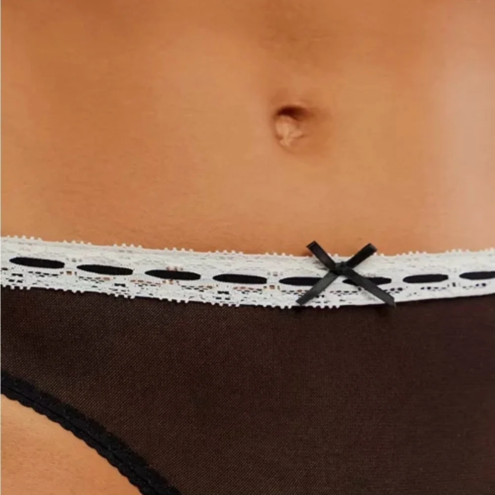 Free People Intimately So Sweet Bikini Underwear in Black Womens Medium